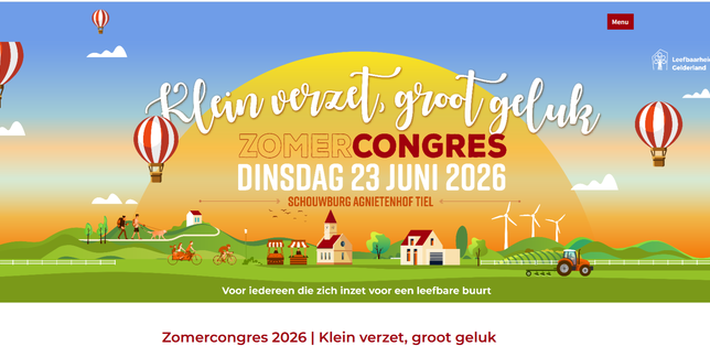 Zomercongres leefbaarheid dorp en wijk: 23 juni 2026 in Tiel